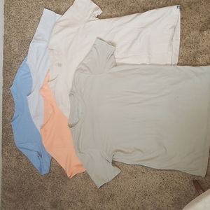 Basic Man Crew Neck Tee Shirts. Five Shirts All Size Large. Decent Condition.